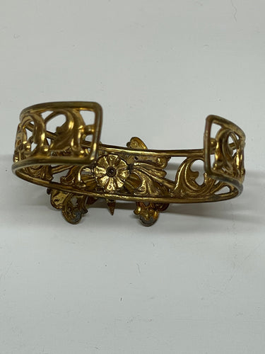 Rhinestone and Enamel Bow Gold Cuff Bloomers and Frocks